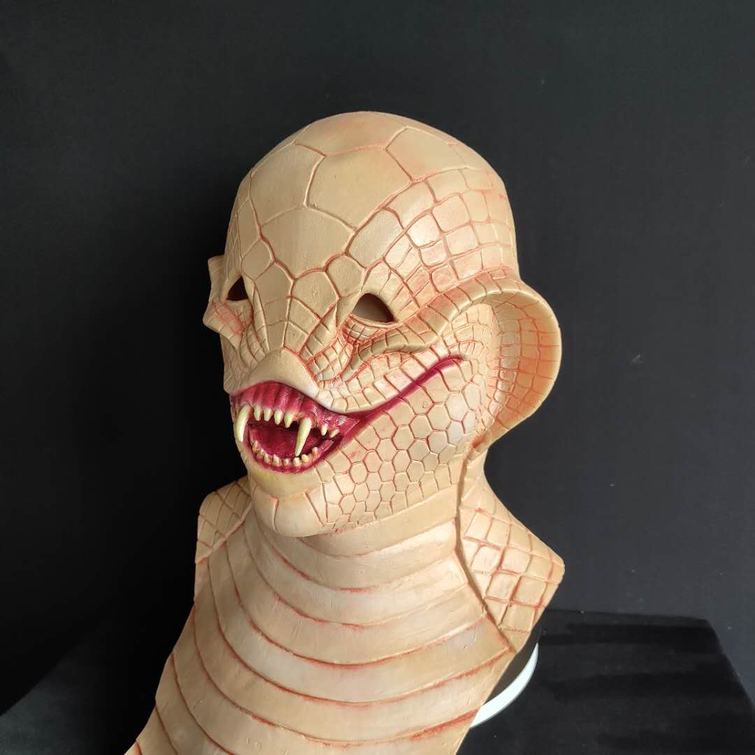 Vtg Viper Latex Costume Halloween Masque Pleine Tête Cosplay Accessoires