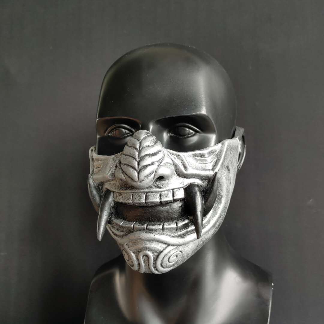 Rote Prajna Cosplay-Gesichtsmaske, japanischer Dämon-Samurai, Halloween-Ball, Performance-Requisiten