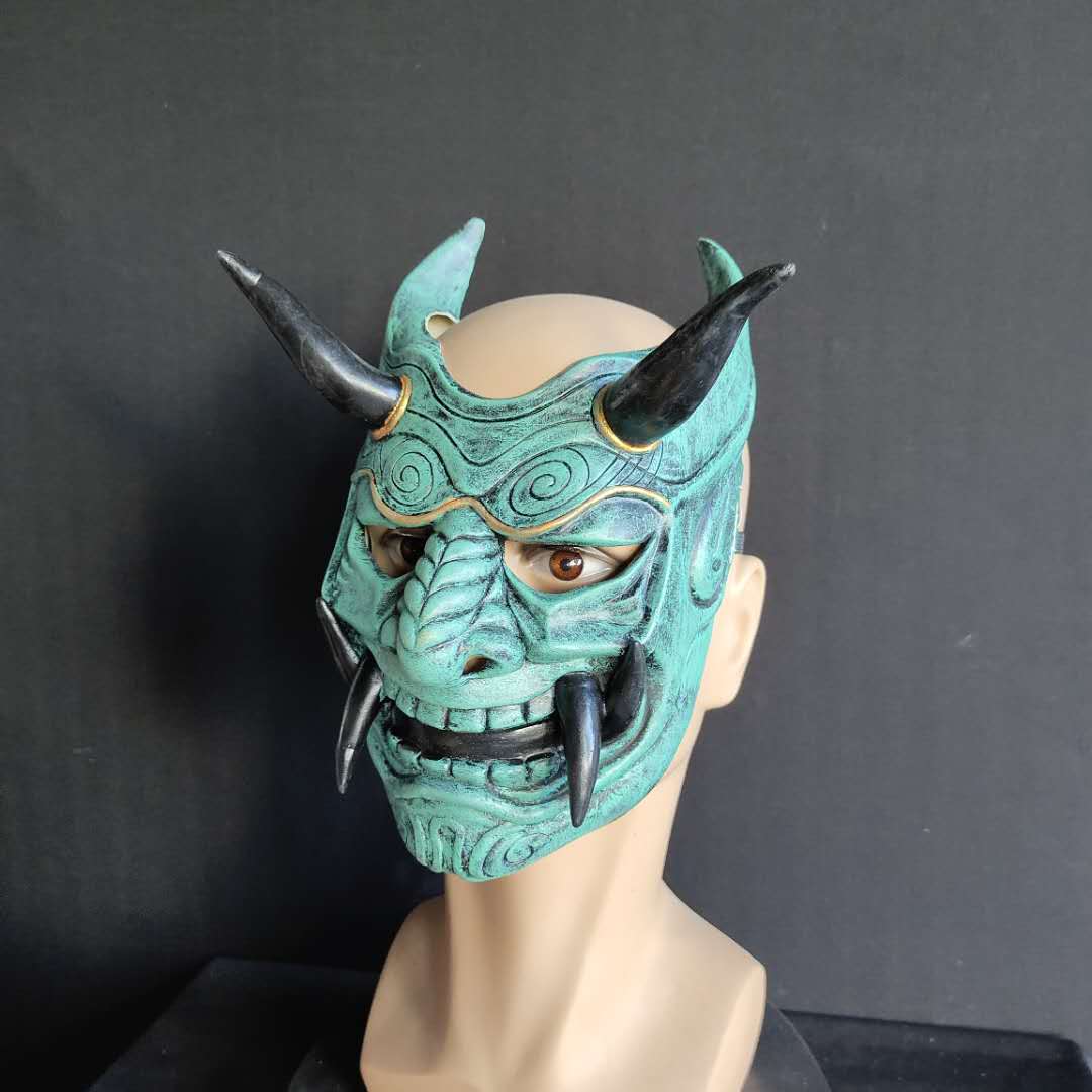 Rote Prajna Cosplay-Gesichtsmaske, japanischer Dämon-Samurai, Halloween-Ball, Performance-Requisiten