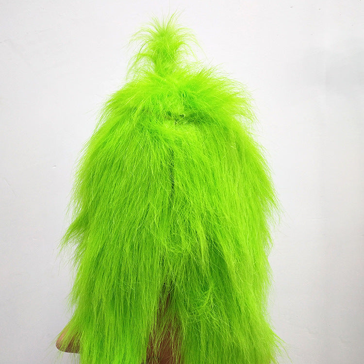 The Green Grinch Xmas Latex Mask Christmas Cosplay Furry Fur Party Costume