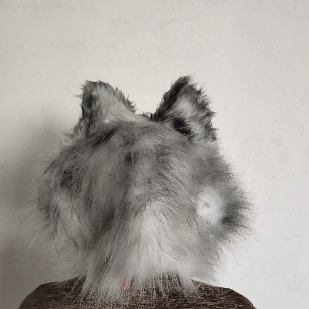 Masque en Latex tête d'animal loup-chien, accessoires de déguisement de film avec queue