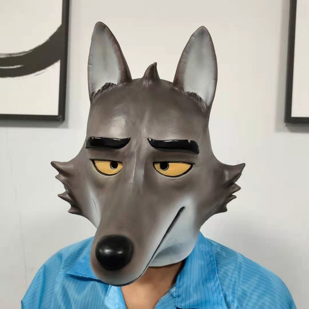 The BAD GUYS Mr.Wolf Latex Mask Movie Dressup Props with tail