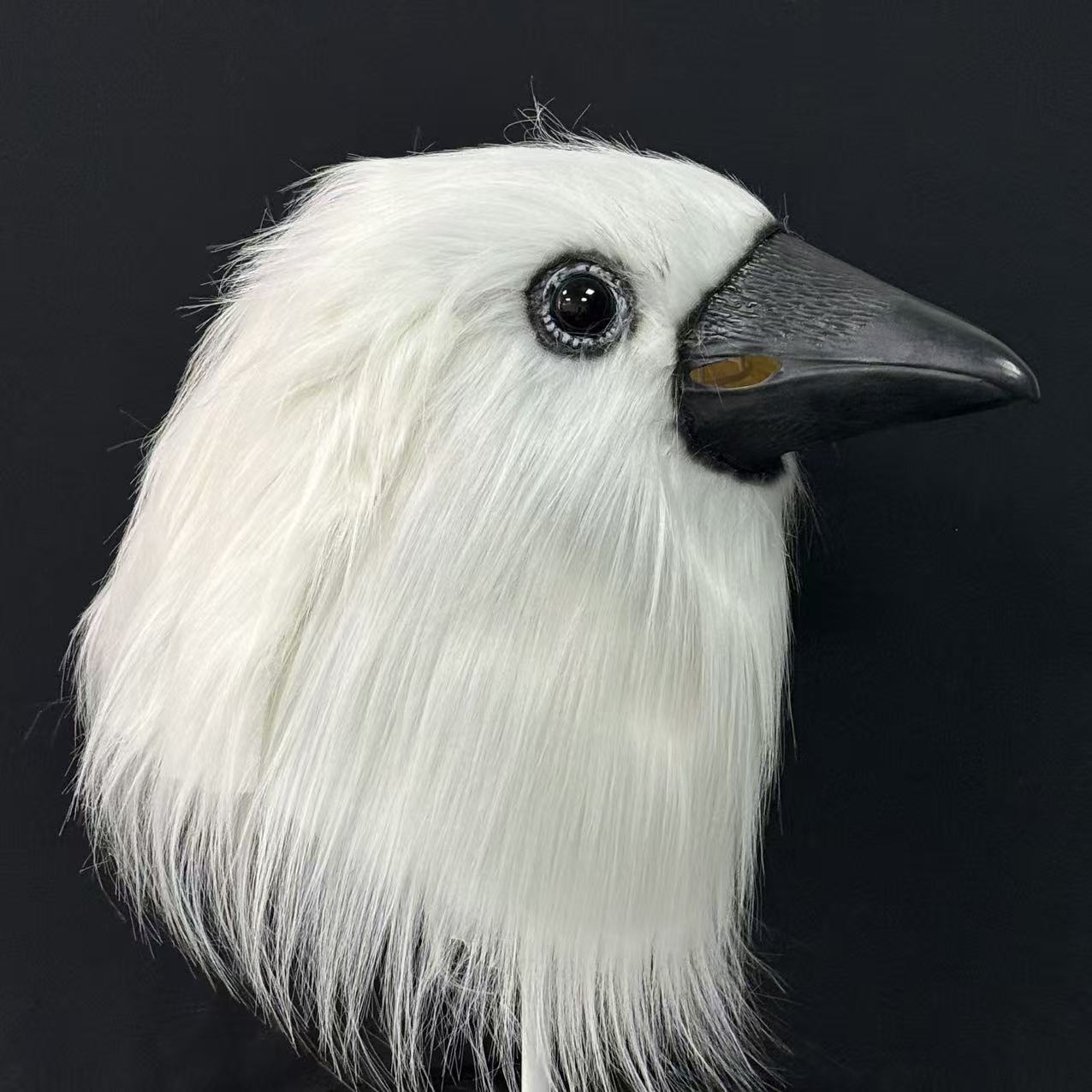 Halloween White Crow Head Latex Mask Cosplay Costume Props