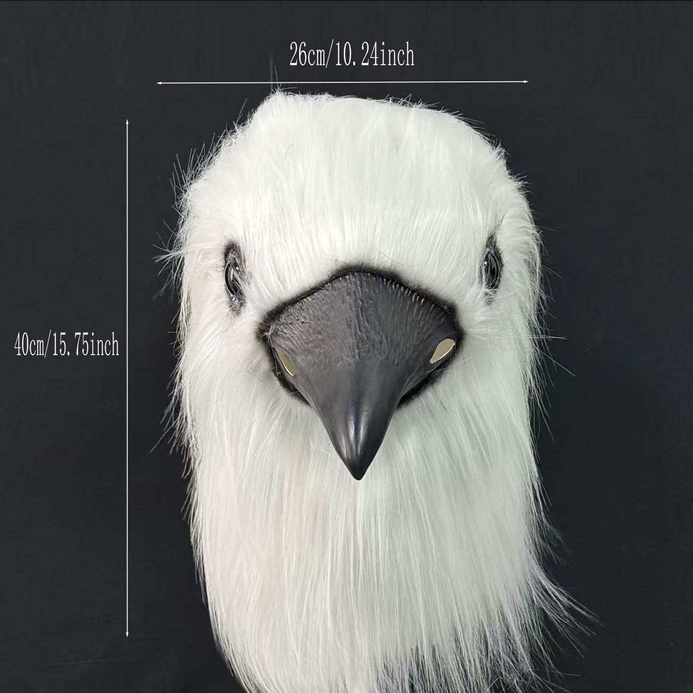 Halloween White Crow Head Latex Mask Cosplay Costume Props