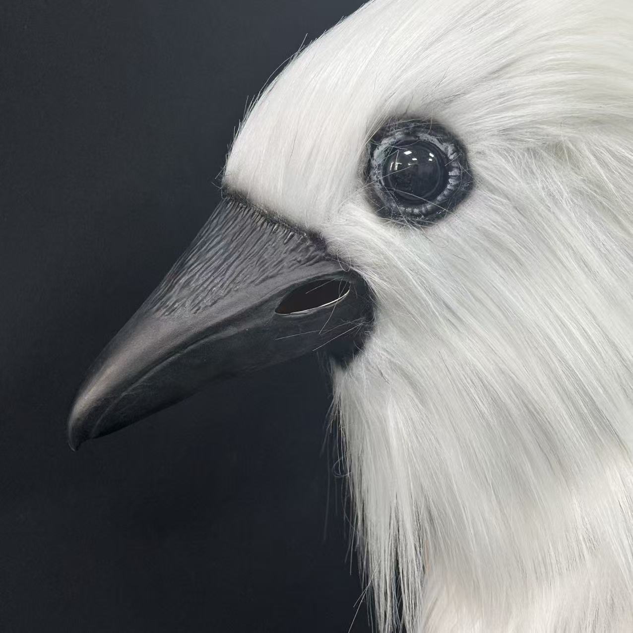 Halloween White Crow Head Latex Mask Cosplay Costume Props
