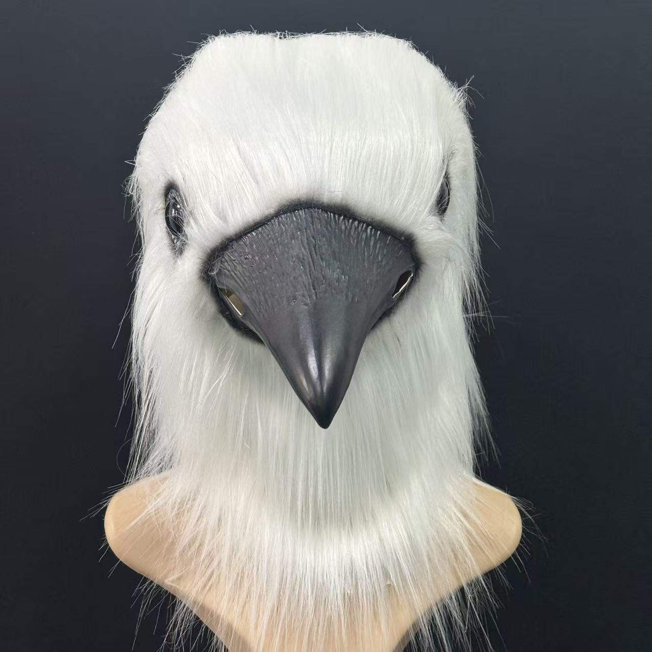 Halloween White Crow Head Latex Mask Cosplay Costume Props