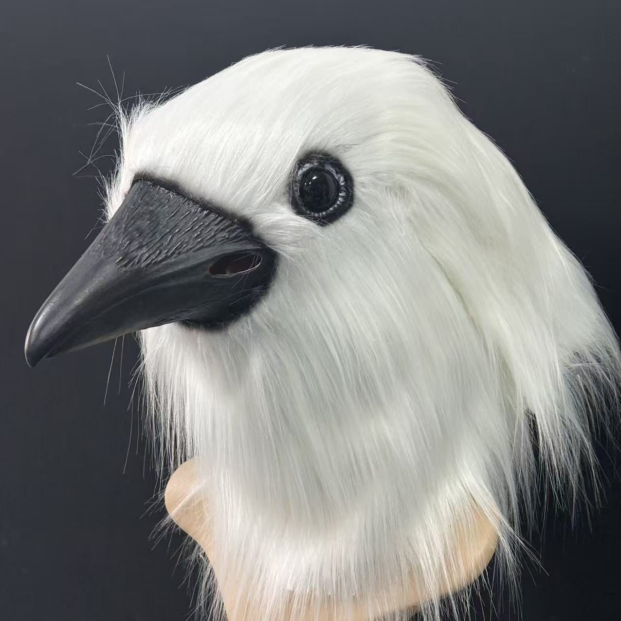 Halloween White Crow Head Latex Mask Cosplay Costume Props