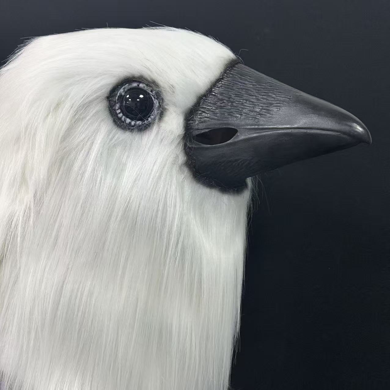 Halloween White Crow Head Latex Mask Cosplay Costume Props