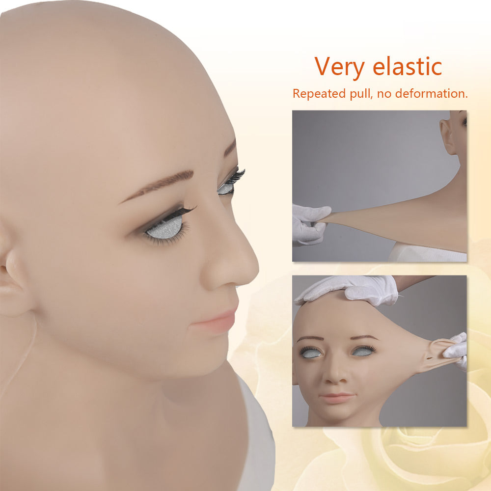 Premium Silicone Realistic Female Beauty Face Costume Full Mask For Women