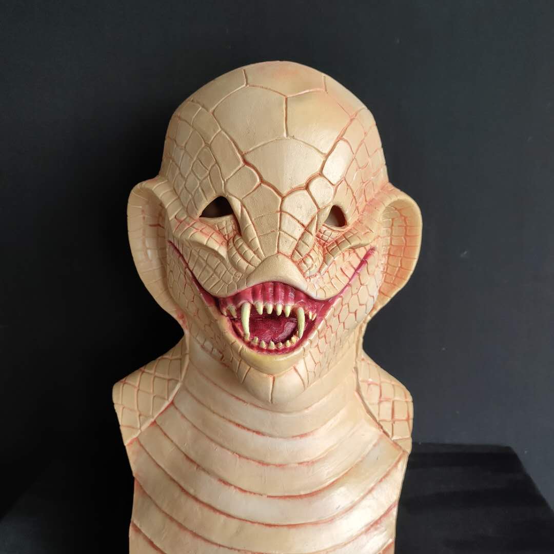 Vtg Viper Latex Costume Halloween Masque Pleine Tête Cosplay Accessoires