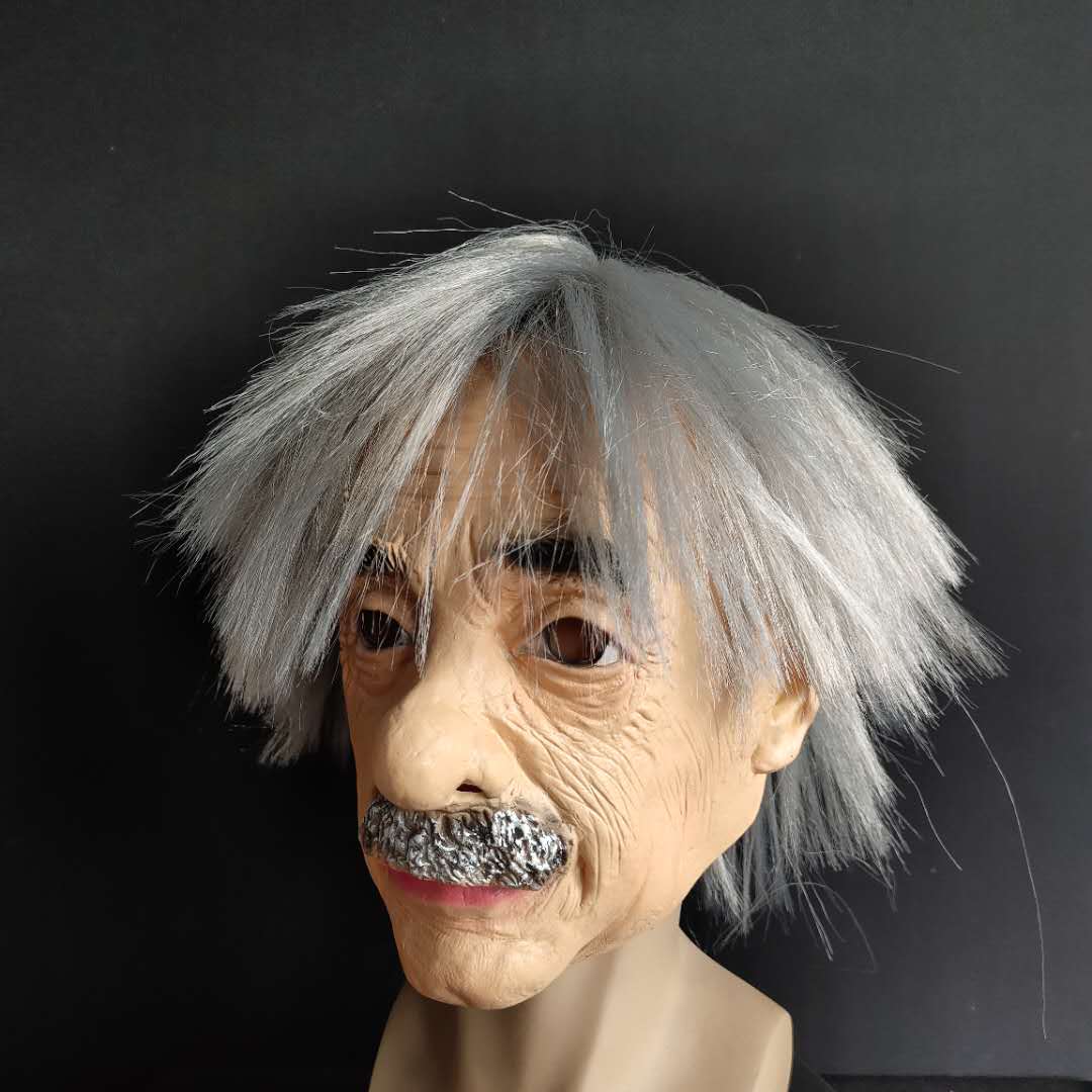 Alter Mann Halloween Latexmaske mit Haaren Vollkopf Cosplay Requisiten