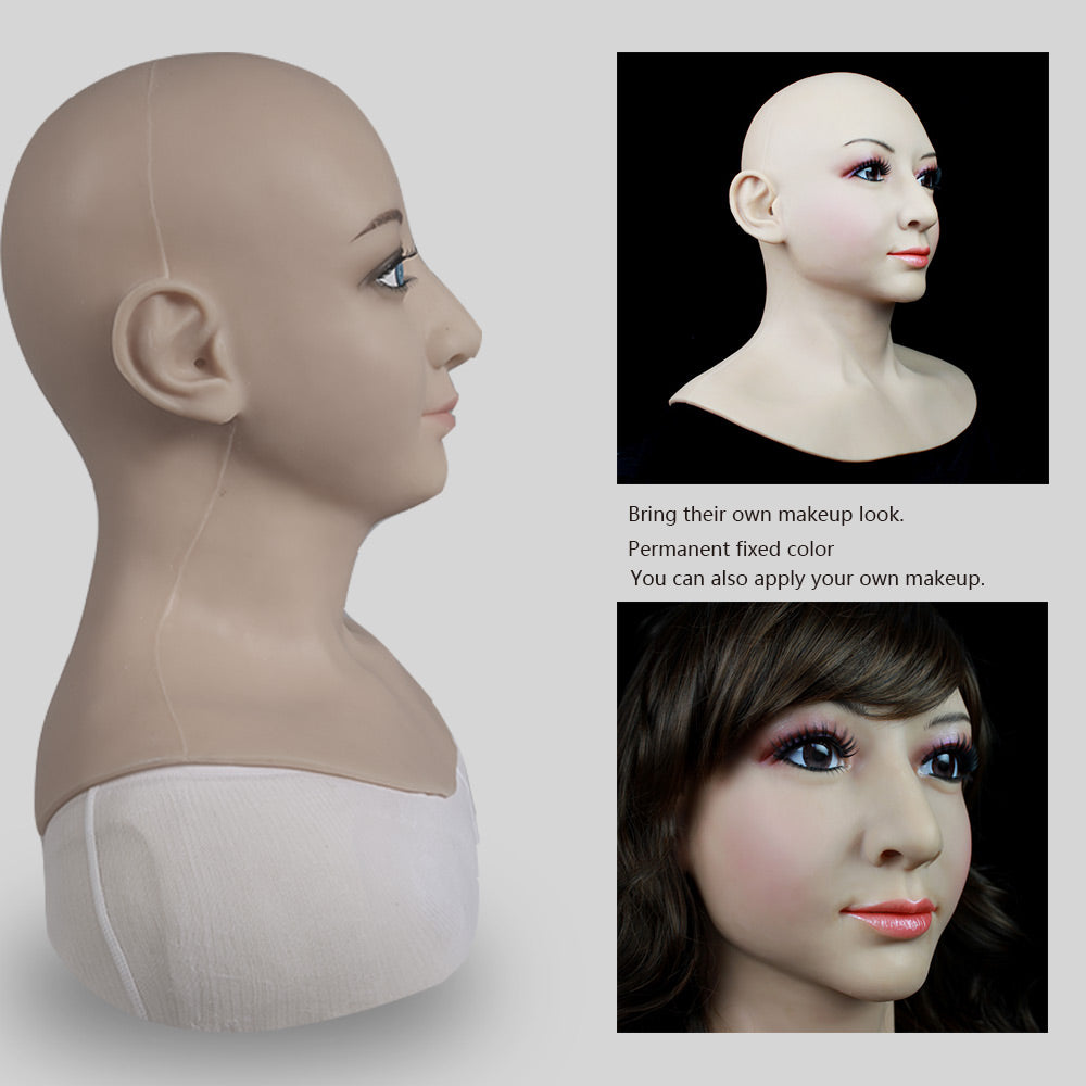 Premium Silicone Realistic Female Beauty Face Costume Full Mask For Women