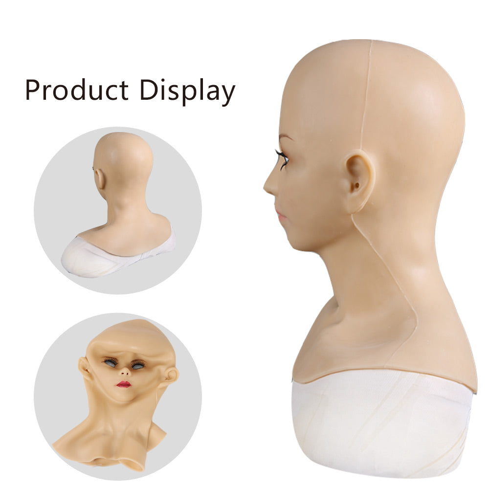 Premium Silicone Realistic Female Beauty Face Costume Full Mask For Women