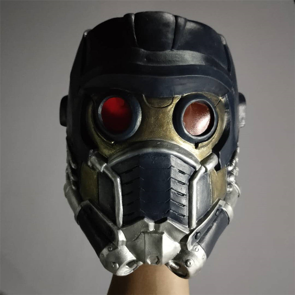 Star Lord Helmmaske Peter Quill Cosplay Kostüm mit Licht Requisiten für Erwachsene