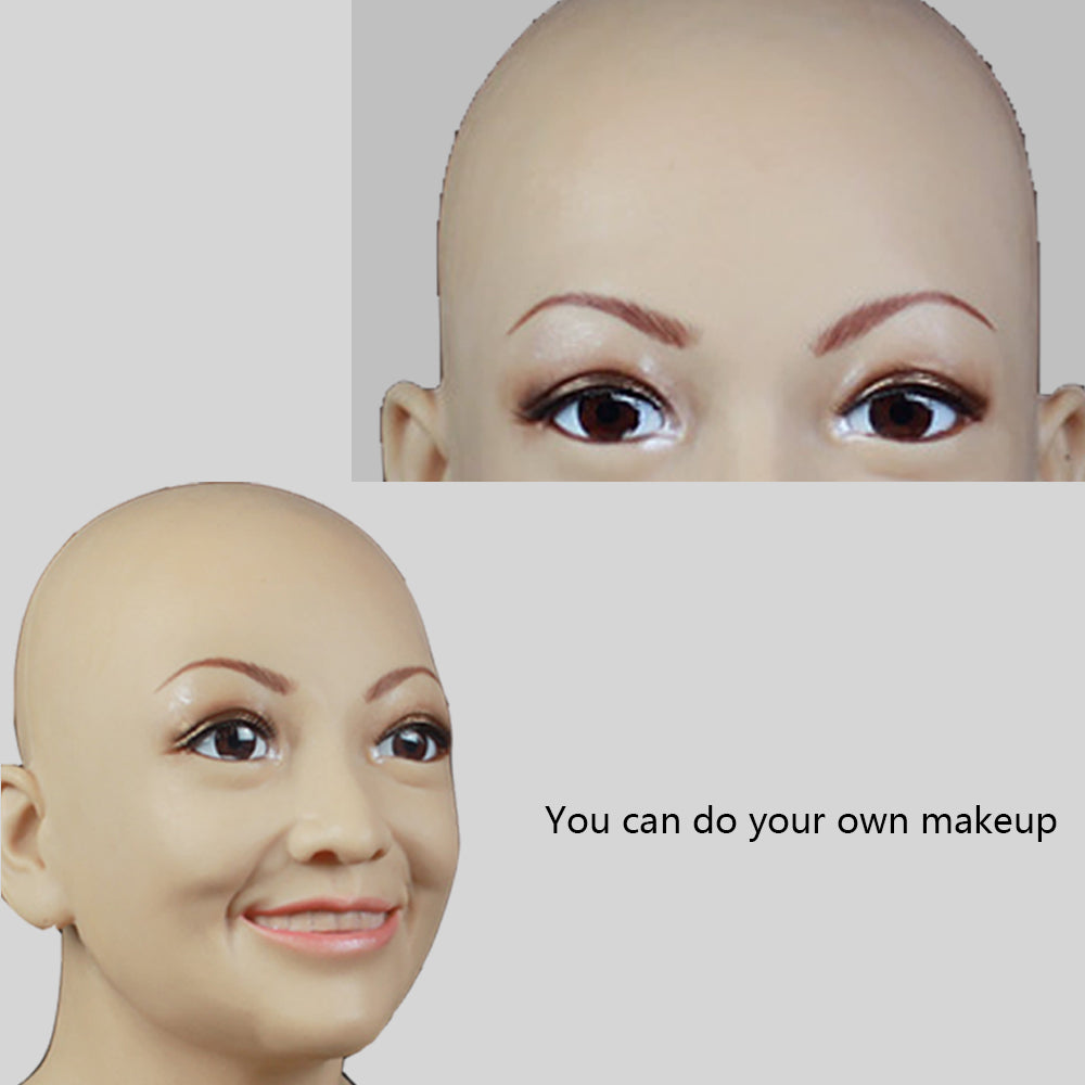 Realistic Silicone Female Mask With Makeup Cosplay Crossdresser Full Face Masks