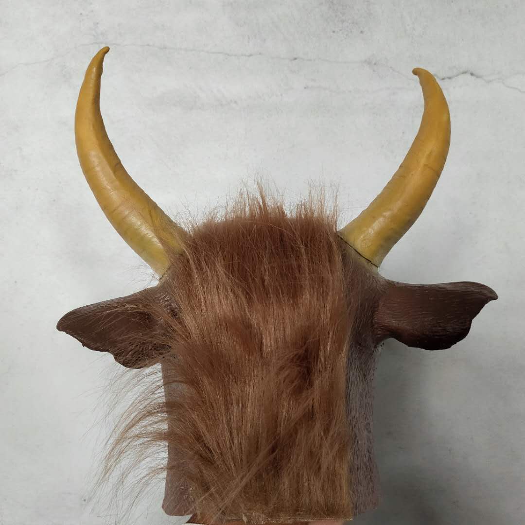 Masquerade Halloween Latex Cow Animal Head Mask Prank party Cosplay Costume Prop