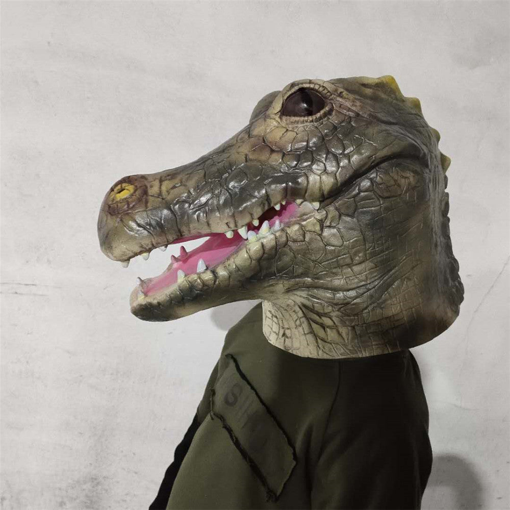 Masque tête de Crocodile en Latex, accessoires de jeu de rôle d'halloween, Costumes de Cosplay