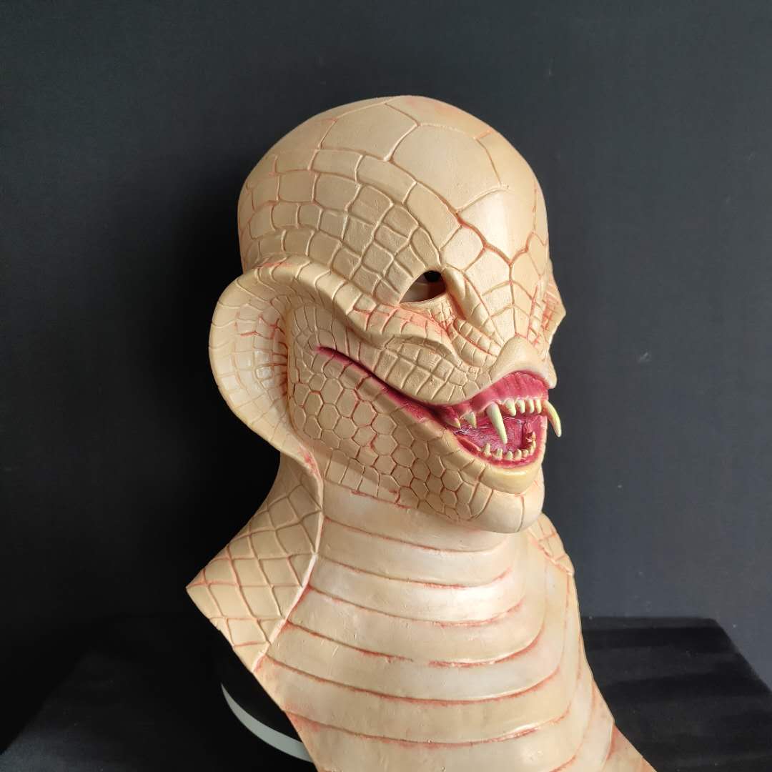 Vtg Viper Latex Costume Halloween Masque Pleine Tête Cosplay Accessoires