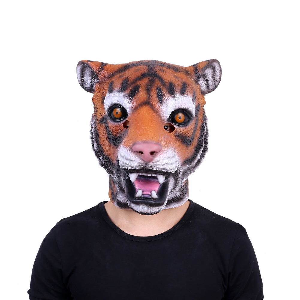 Masque en Latex tête d'animal de tigre, accessoires de déguisement de film