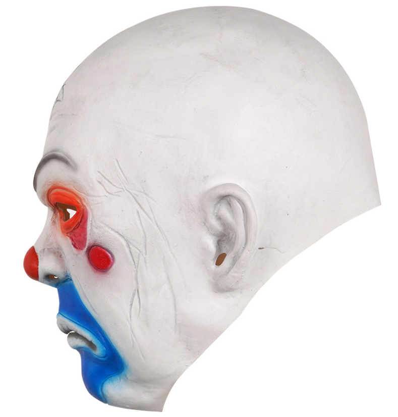 Bald Scary Clown Latex Full Head Mask Horror Frown Clown Halloween Cosplay Costume Prop
