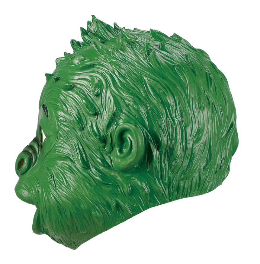 Green Monkey Latex Mask Funny Full Head Ape Mask for Halloween Cosplay Party