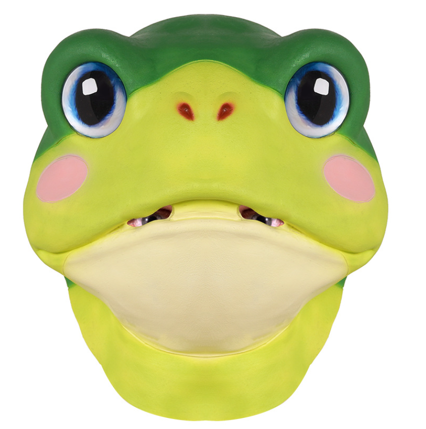 Cute Frog Latex Full Head Mask Cartoon Animal Mask Halloween Cosplay Party Costume