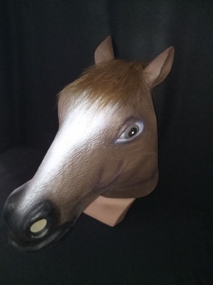 Pferdekopf-Vollkopfmaske aus Latex