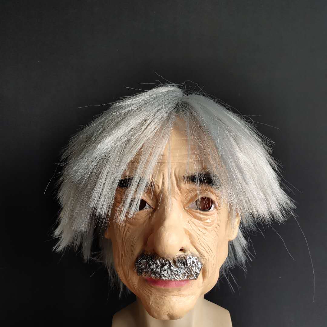 Alter Mann Halloween Latexmaske mit Haaren Vollkopf Cosplay Requisiten