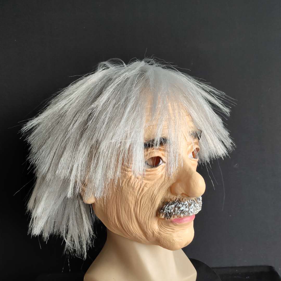 Alter Mann Halloween Latexmaske mit Haaren Vollkopf Cosplay Requisiten