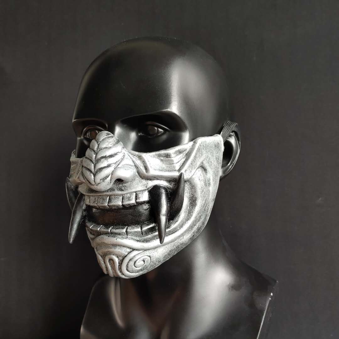 Rote Prajna Cosplay-Gesichtsmaske, japanischer Dämon-Samurai, Halloween-Ball, Performance-Requisiten