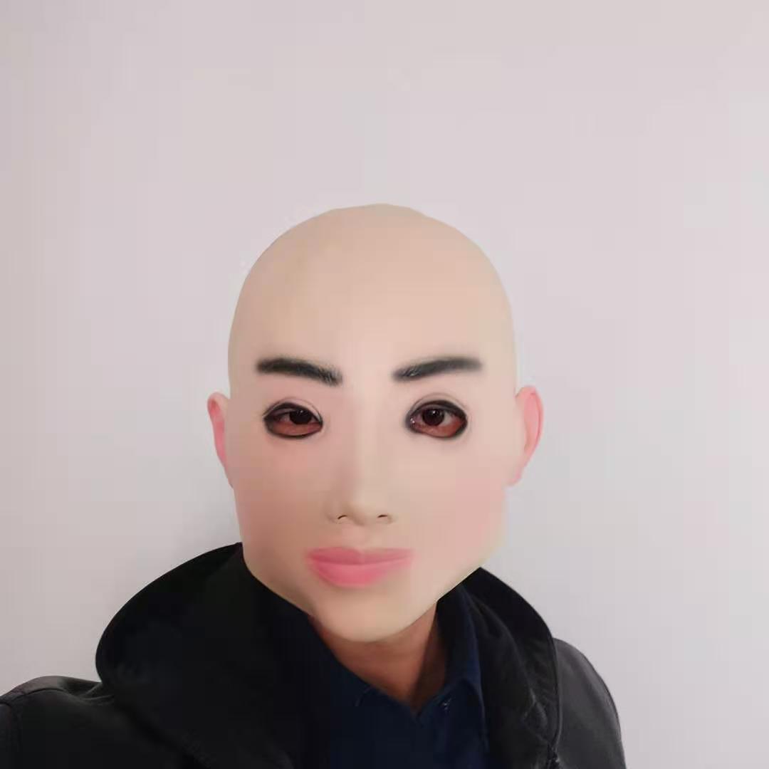 Masque de beauté chauve en Latex pour fête amusante, Cosplay Halloween