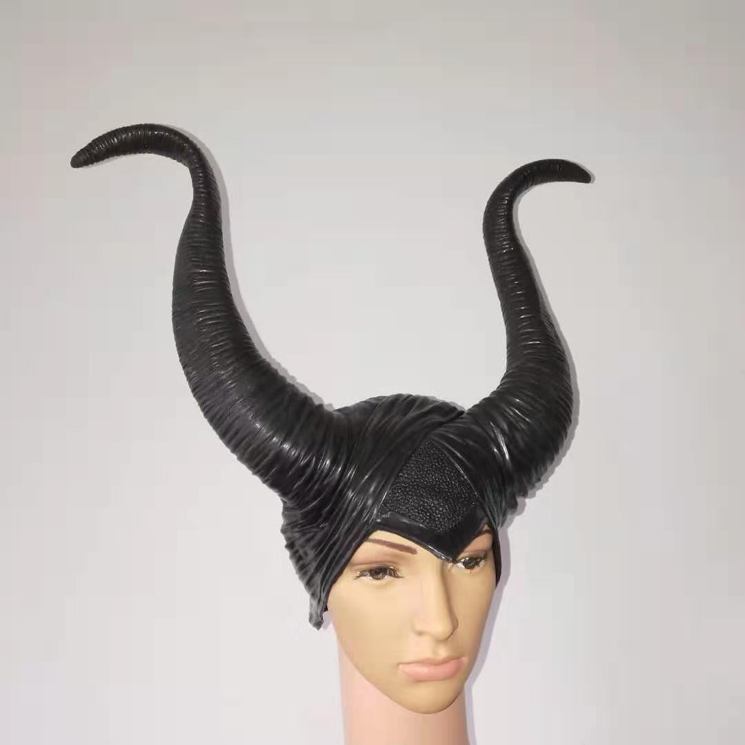 Ladies Black PVC Horn Headband Gothic Fancy Dress Devil Costume Halloween Accessory