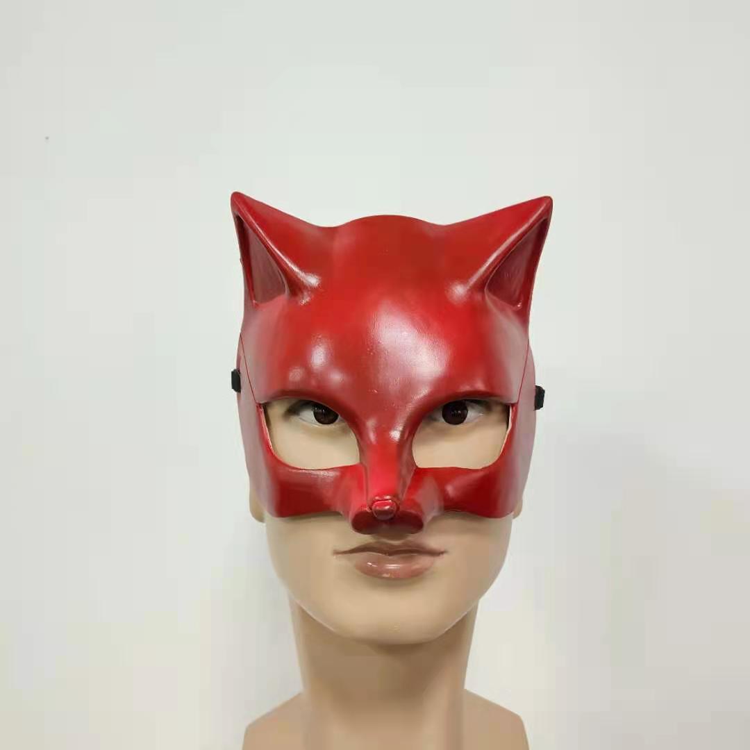 Cosplay Latex Maske Rot Helm Damen Halloween Requisiten