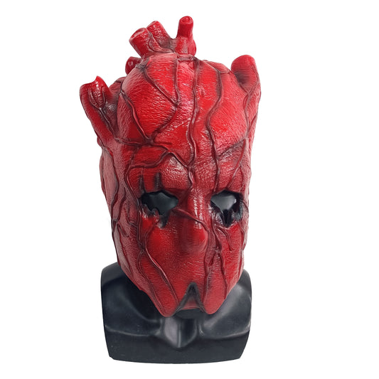 Red Heart Latex  Mask Halloween Scare Full Head Costumes