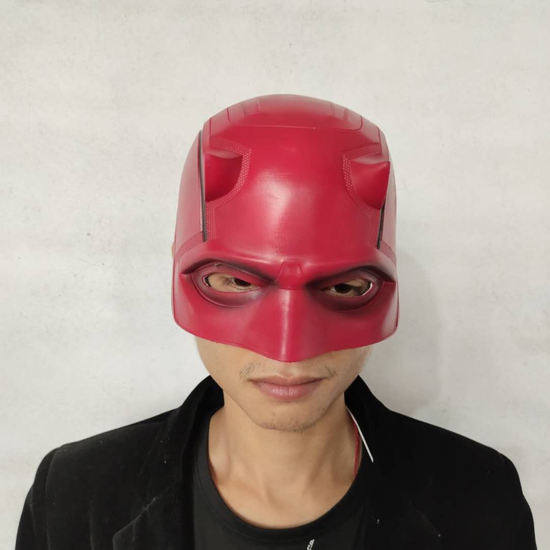 Daredevil Matt Murdock Cosplay Latex Mask Red Helmet Mens Halloween Props