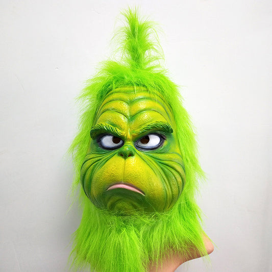 The Green Grinch Xmas Latex Mask Christmas Cosplay Furry Fur Party Costume