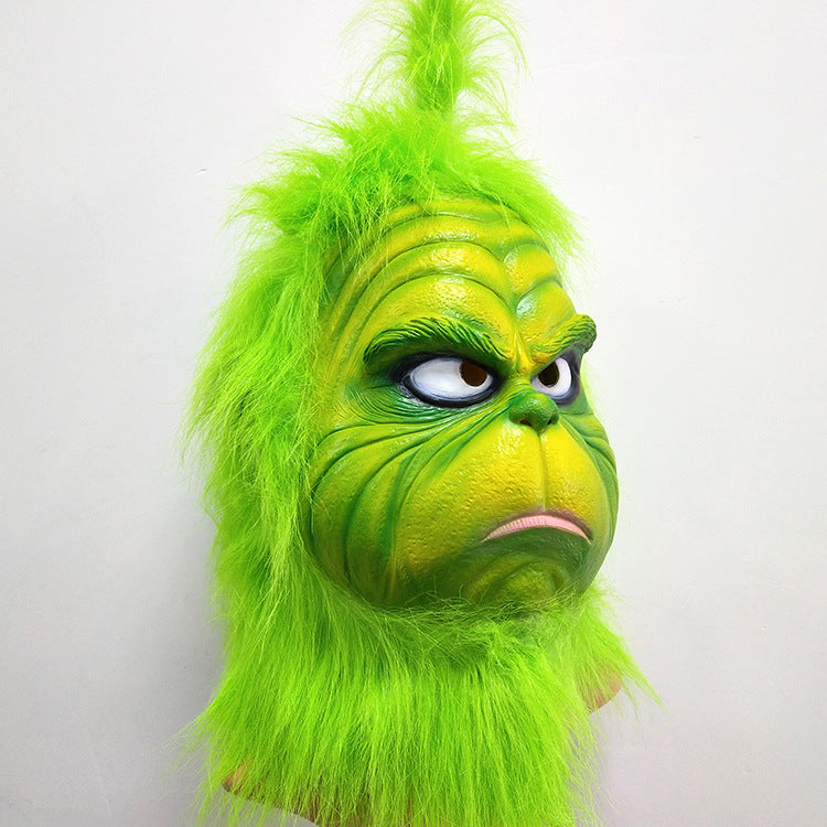 The Green Grinch Xmas Latex Mask Christmas Cosplay Furry Fur Party Costume