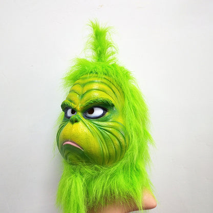 The Green Grinch Xmas Latex Mask Christmas Cosplay Furry Fur Party Costume