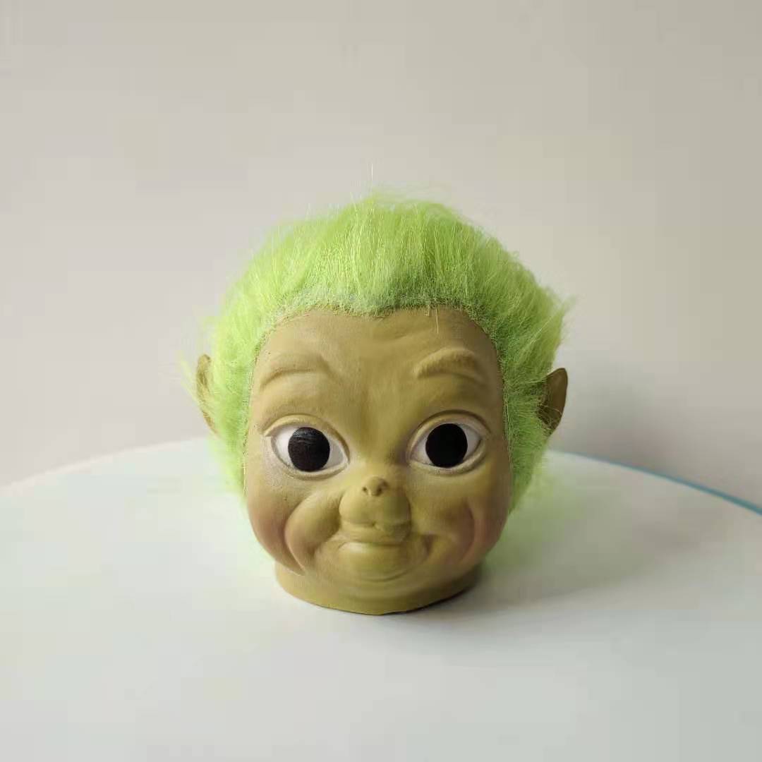 Das Grinch-Baby Vollkopf Latex Maske Kostüm Weihnachten COSPLAY