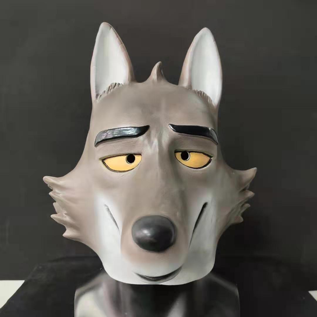 The BAD GUYS Mr.Wolf Latexmaske, Film-Anziehrequisiten mit Schwanz