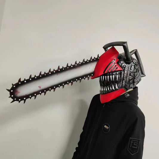Masquerade Halloween Creepy ChainSaw Man Full Head Latex Mask Big size