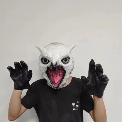 Deluxe Latex Animal Mask Adult Owl Bear with claws without hair