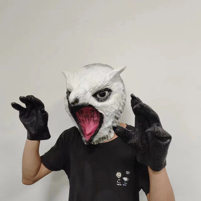 Deluxe Latex Animal Mask Adult Owl Bear with claws without hair