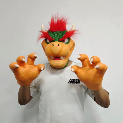 Super Mario Bowser Halloween Latexmaske + Krallen Film Cosplay Requisiten