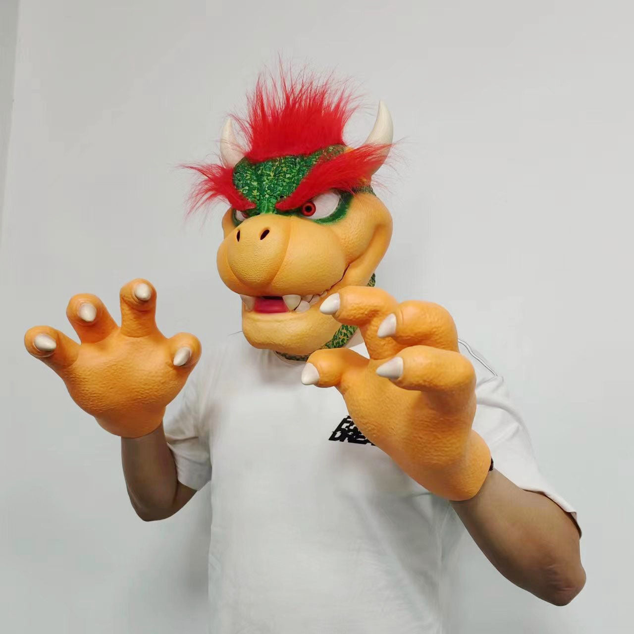 Super Mario Bowser Halloween Latexmaske + Krallen Film Cosplay Requisiten