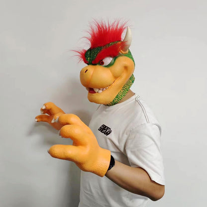 Super Mario Bowser Halloween Latexmaske + Krallen Film Cosplay Requisiten