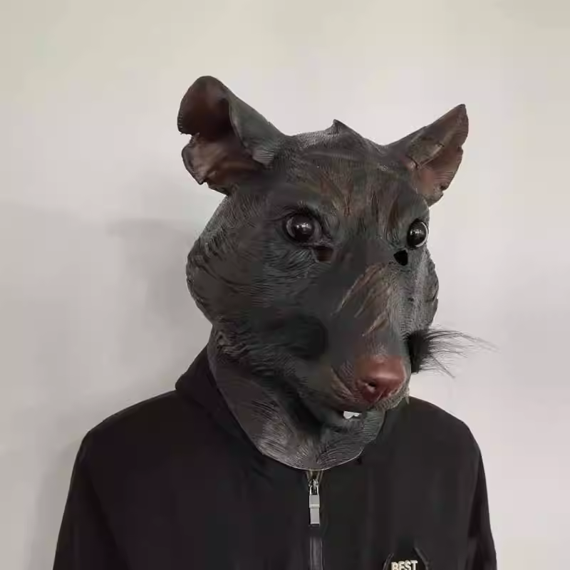 Mouse Head Halloween Mask Latex Costume Animal Full Face