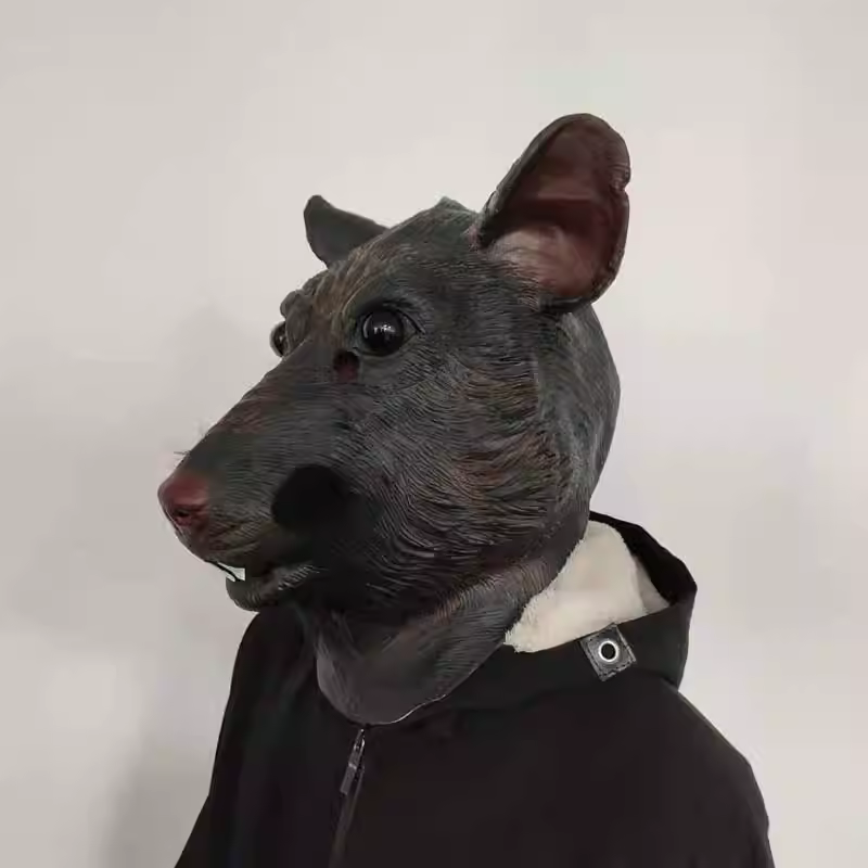 Mouse Head Halloween Mask Latex Costume Animal Full Face