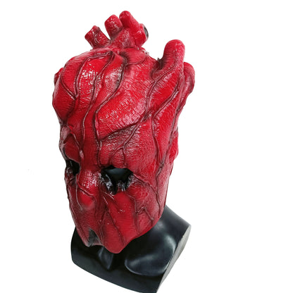 Red Heart Latex  Mask Halloween Scare Full Head Costumes