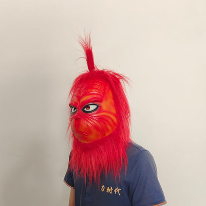 Red Grinch Cosplay Mask Xmas Cosplay Mask Latex Full Head Mask NEW